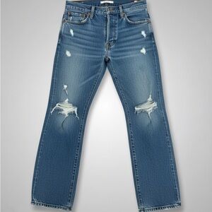 Levi's Women's Distressed Blue Wedgie Straight Leg Jeans